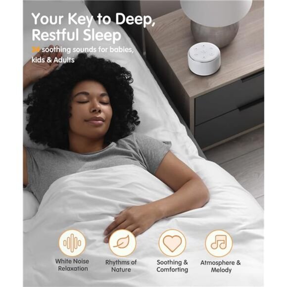 White Noise Sound Machine Baby for Sleeping with Night Light – 34 - Picture 10 of 16